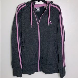 Grey and Pink Adidas Jacket